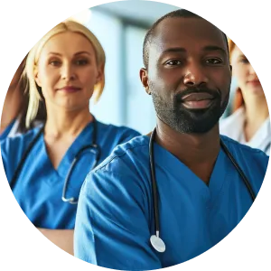 traveling nurse in circle image